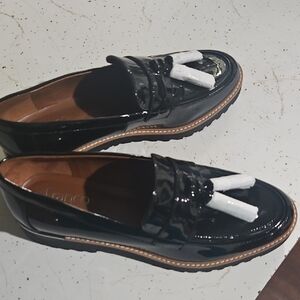 Franco Sarto Black Patent Loafers